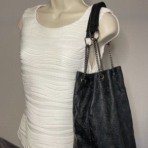 Zapps Skull Bucket Black Leather Shoulder Bag